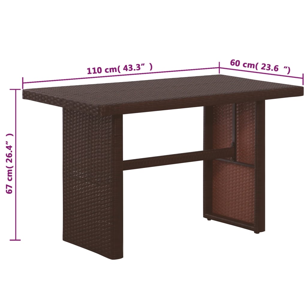 Ensemble de bistro 3 pcs avec coussins marron résine tressée - XIOS