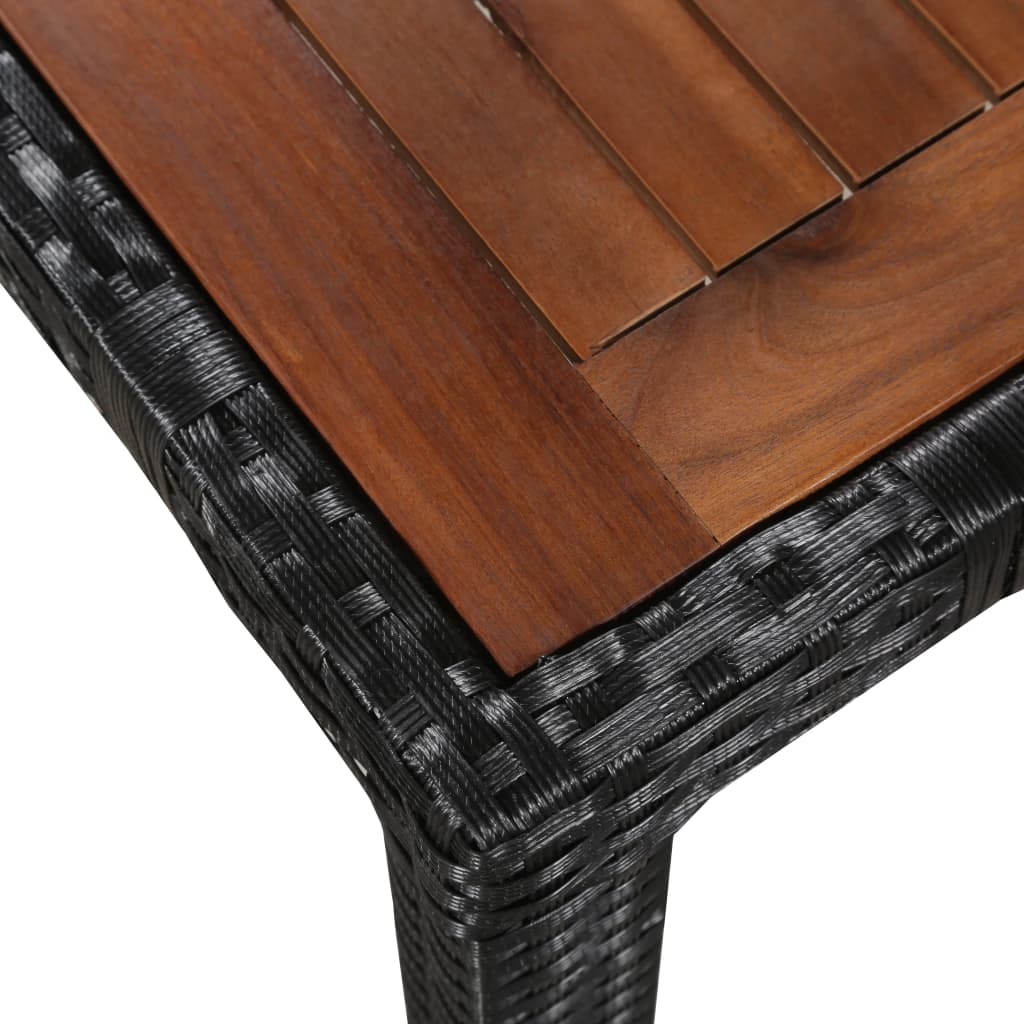 Ensemble à manger d'extérieur 9 pcs résine tressée et acacia - XIOS