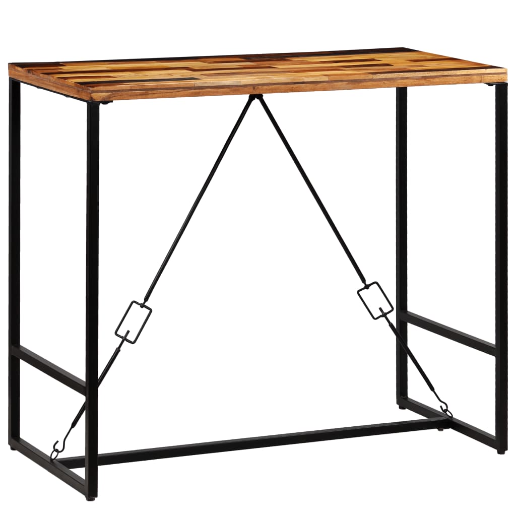 Ensemble de bar 5 pcs Bois massif recyclé et cuir de chèvre - XIOS