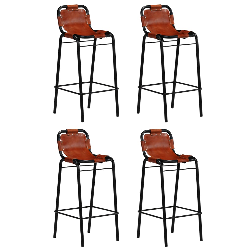 Ensemble de bar 5 pcs Bois massif recyclé et cuir de chèvre - XIOS