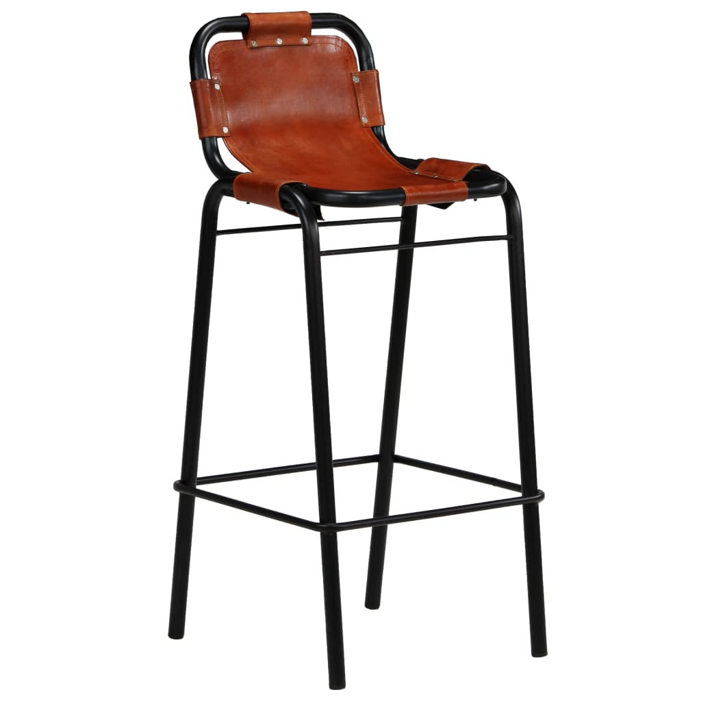 Ensemble de bar 5 pcs Bois massif recyclé et cuir de chèvre - XIOS