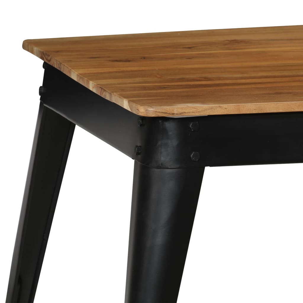 Table à manger Bois d'acacia massif et acier 75x75x76 cm - XIOS