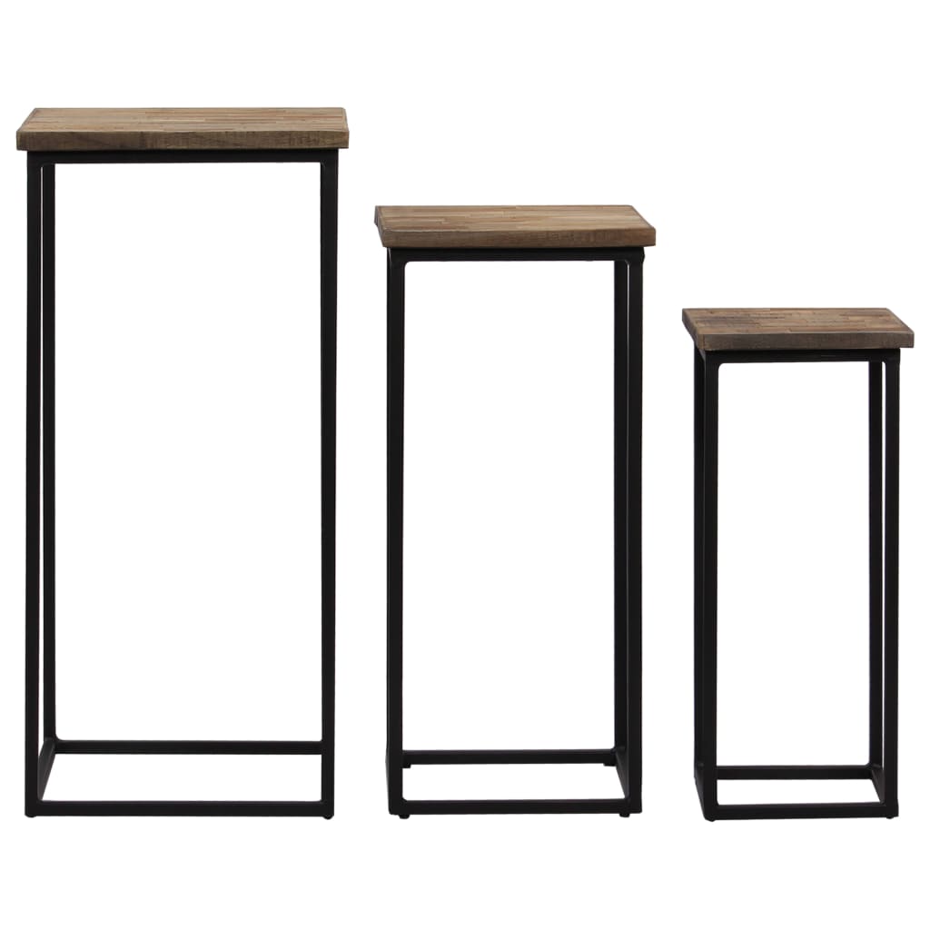 Ensemble de tables pour plante 3 pcs Teck recyclé - XIOS
