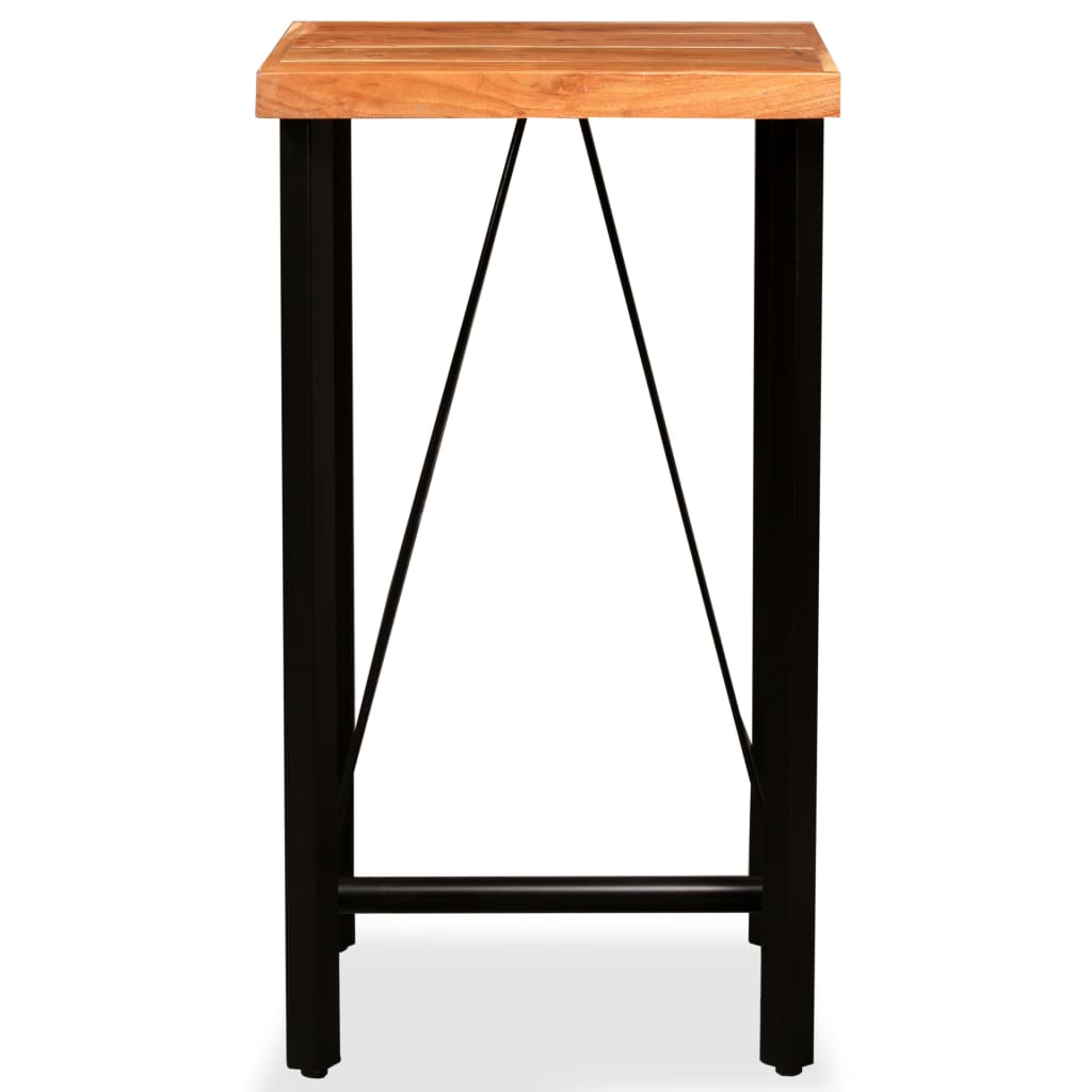 Ensemble de bar 3 pcs Bois d'acacia massif et cuir véritable - XIOS