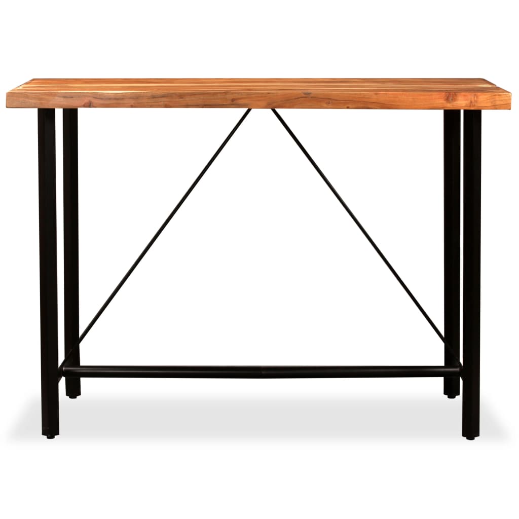 Ensemble de bar 7 pcs Bois d'acacia massif et cuir véritable - XIOS