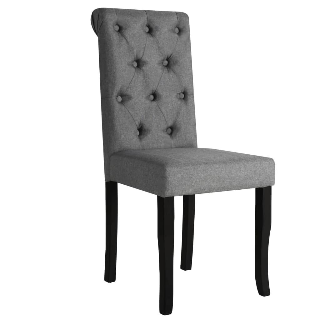 Chaises à manger lot de 6 gris foncé tissu - XIOS