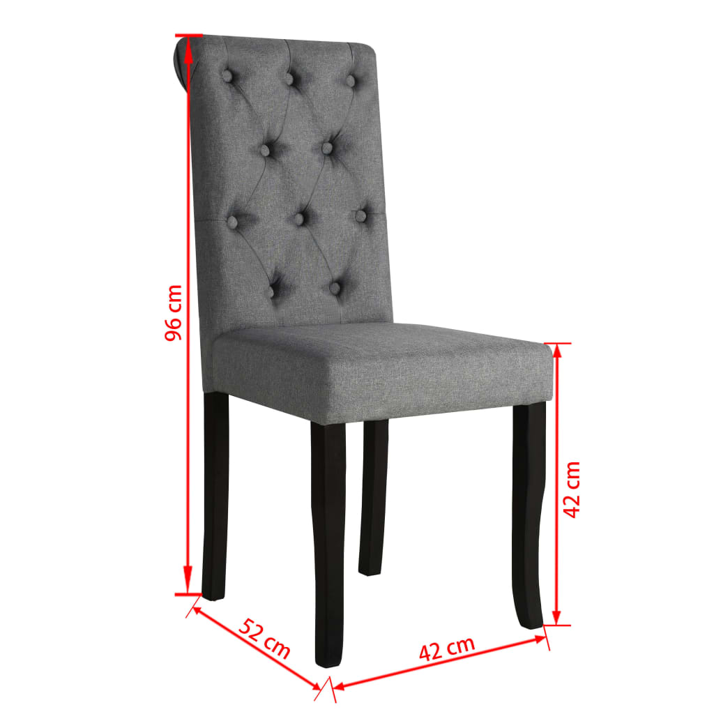 Chaises à manger lot de 6 gris foncé tissu - XIOS