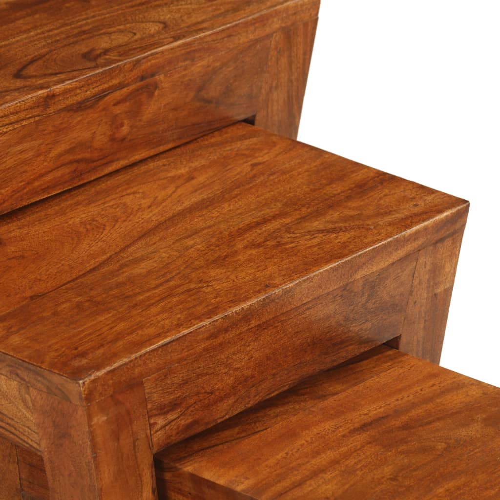 Table gigogne 3 pcs Bois massif d'acacia 50x35x50 cm Marron - XIOS