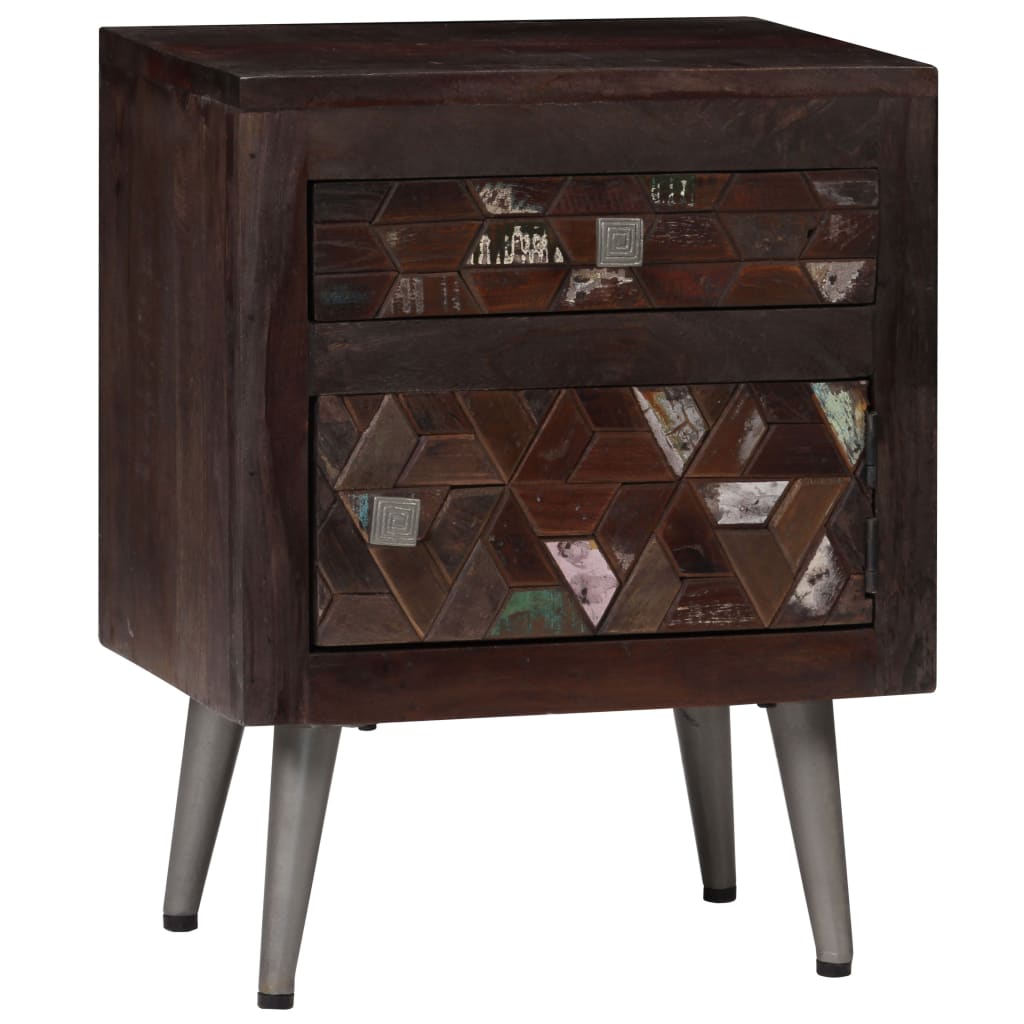 Table de chevet Bois de récupération solide 40 x 30 x 50 cm - XIOS