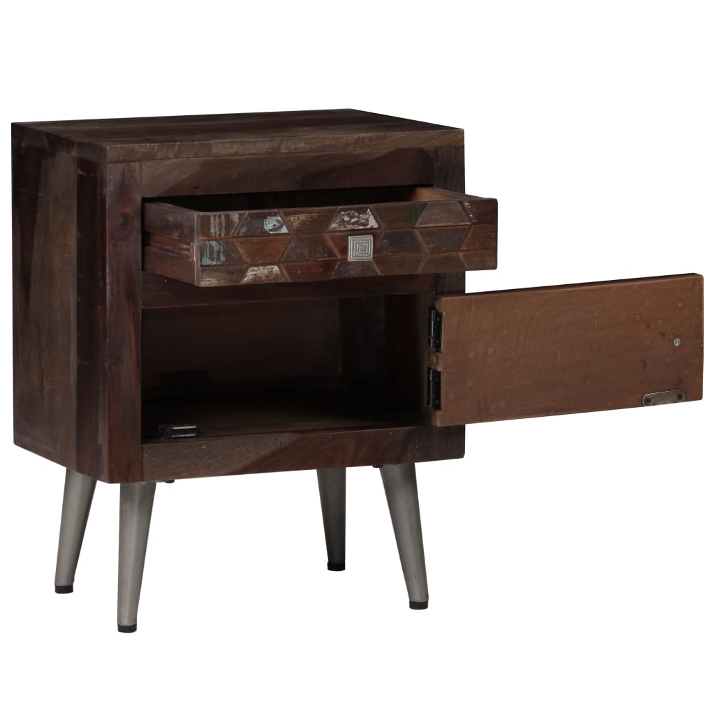 Table de chevet Bois de récupération solide 40 x 30 x 50 cm - XIOS
