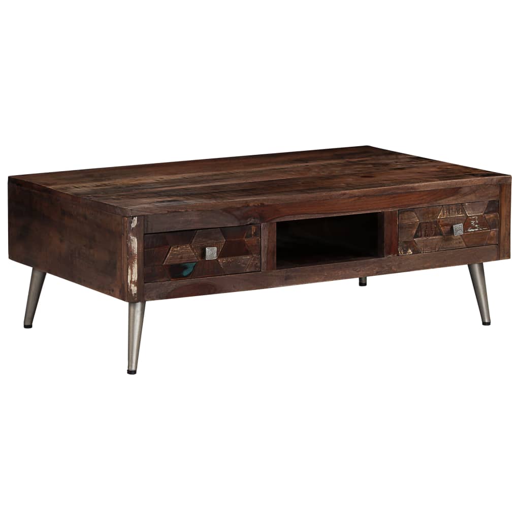 Table basse Bois de récupération solide 100x60x35 cm - XIOS