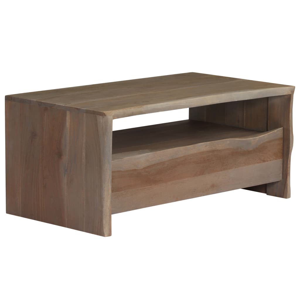 Table basse Acacia massif Bord assorti 90x50x40 cm Gris - XIOS