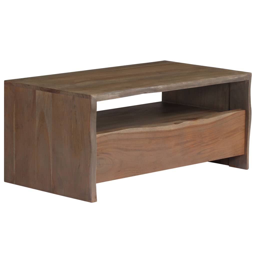 Table basse Acacia massif Bord assorti 90x50x40 cm Gris - XIOS