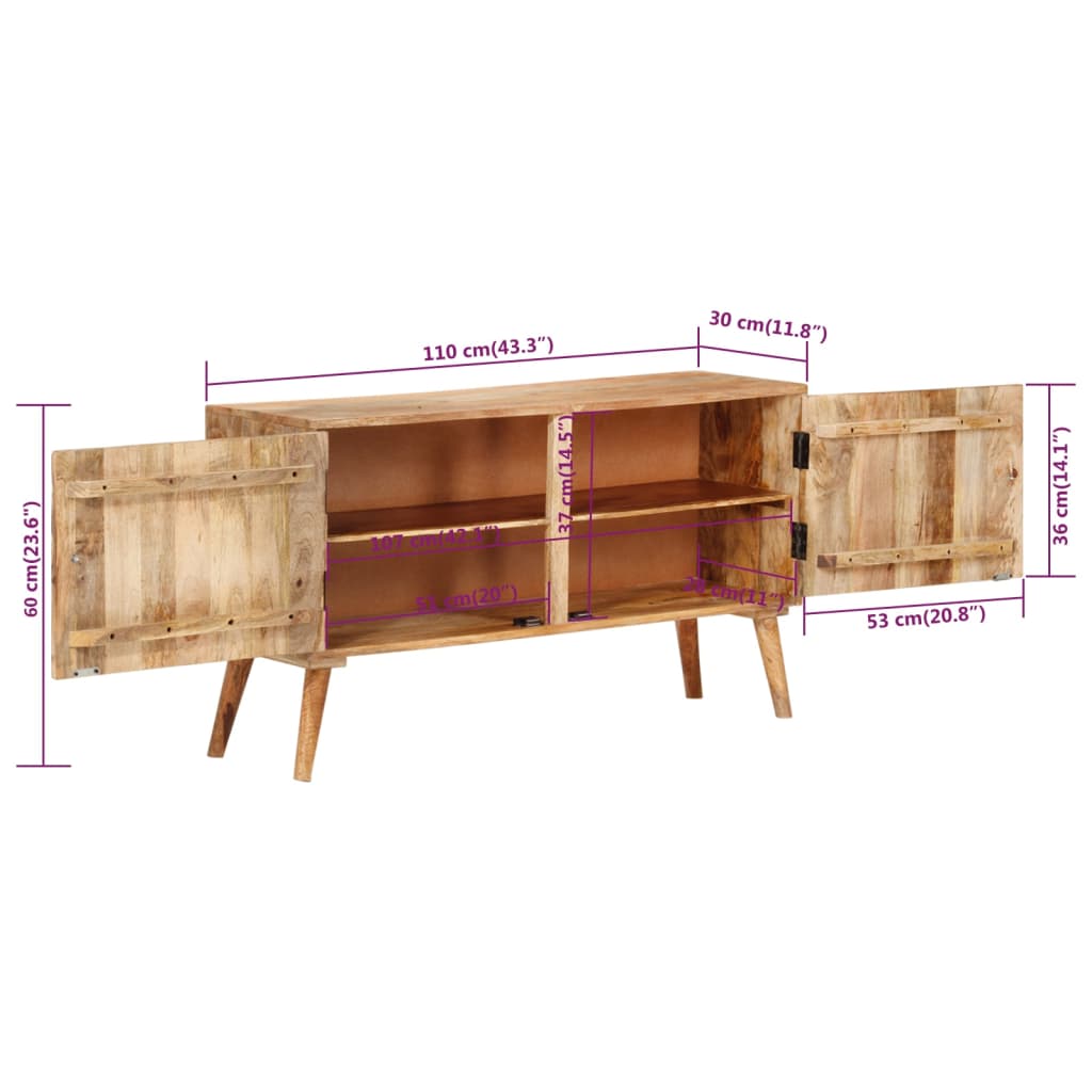 Buffet Bois de manguier massif 110x30x60 cm - XIOS