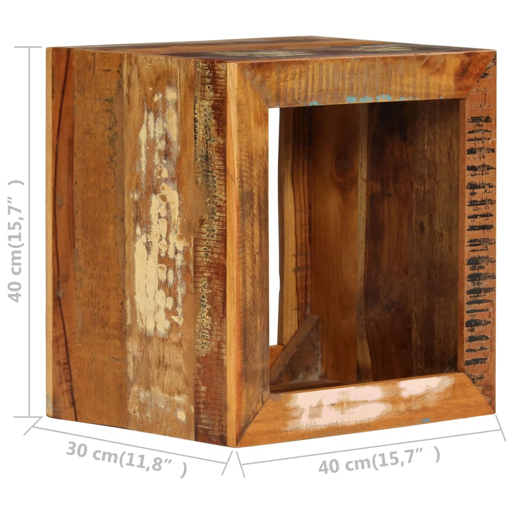 Tabouret 40x30x40 cm Bois de récupération solide - XIOS