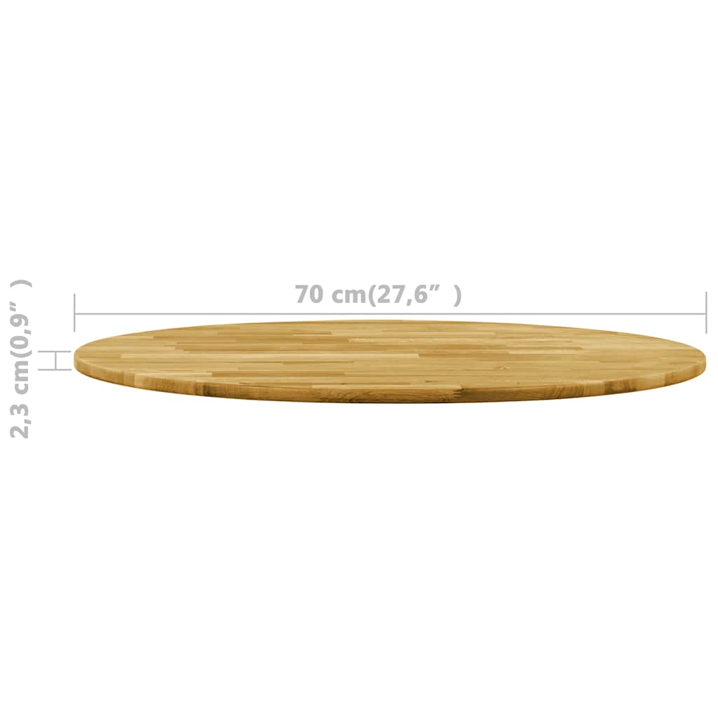Dessus de table Bois de chêne massif Rond 23 mm 700 mm - XIOS