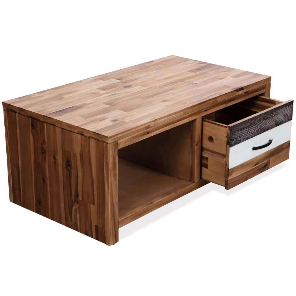 Table basse Bois d'acacia massif 90x50x37,5 cm - XIOS