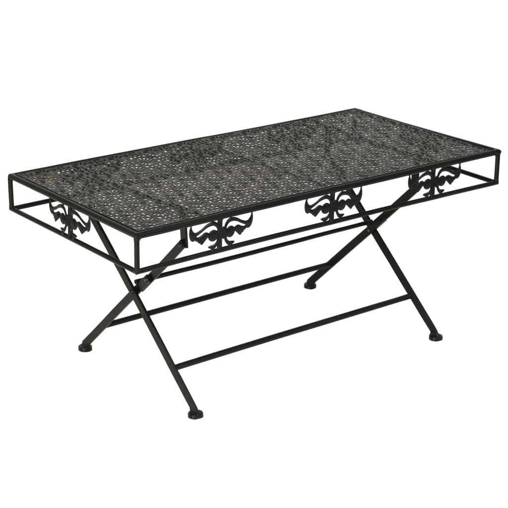 Table basse pliante Style vintage Métal 100x50x45 cm Noir - XIOS