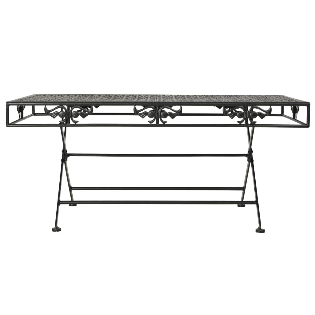 Table basse pliante Style vintage Métal 100x50x45 cm Noir - XIOS