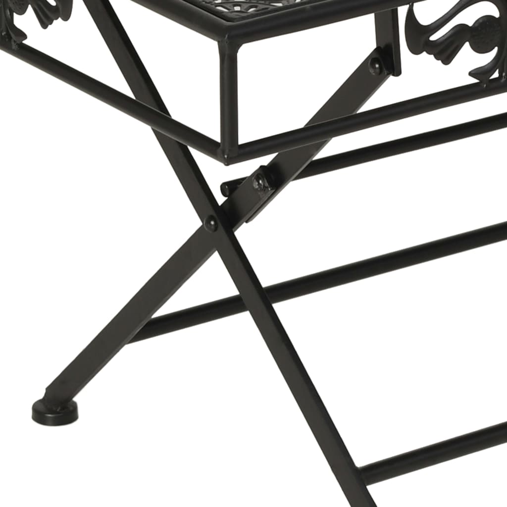 Table basse pliante Style vintage Métal 100x50x45 cm Noir - XIOS