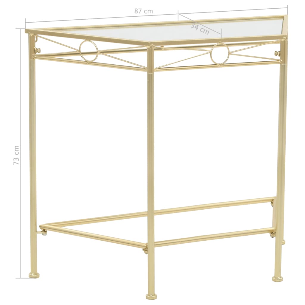 Table d'appoint Style vintage Métal 87 x 34 x 73 cm Doré - XIOS