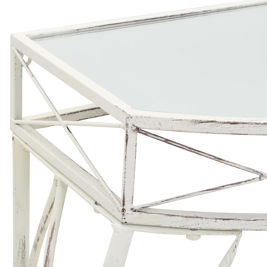 Table d'appoint Style français Métal 82 x 39 x 76 cm Blanc - XIOS