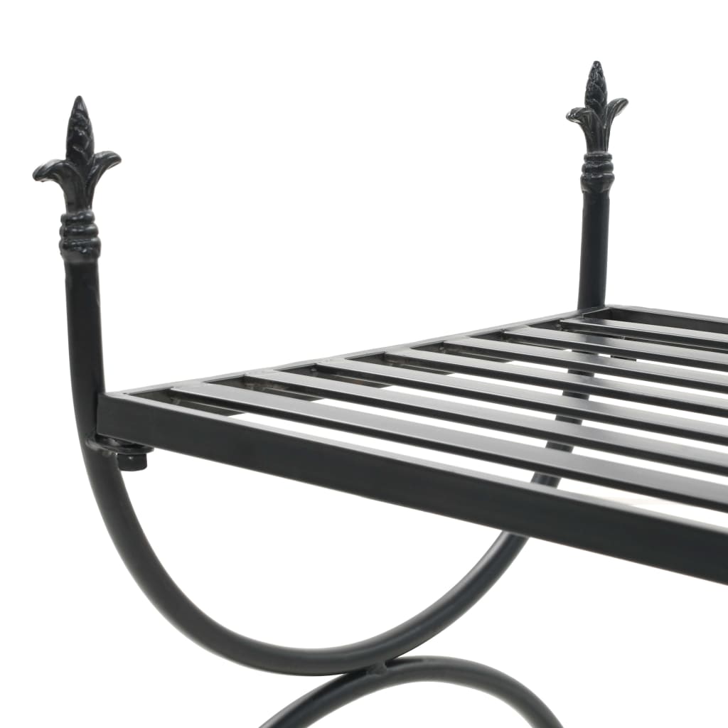 Banc Style vintage Métal 83 x 42 x 55 cm Noir - XIOS