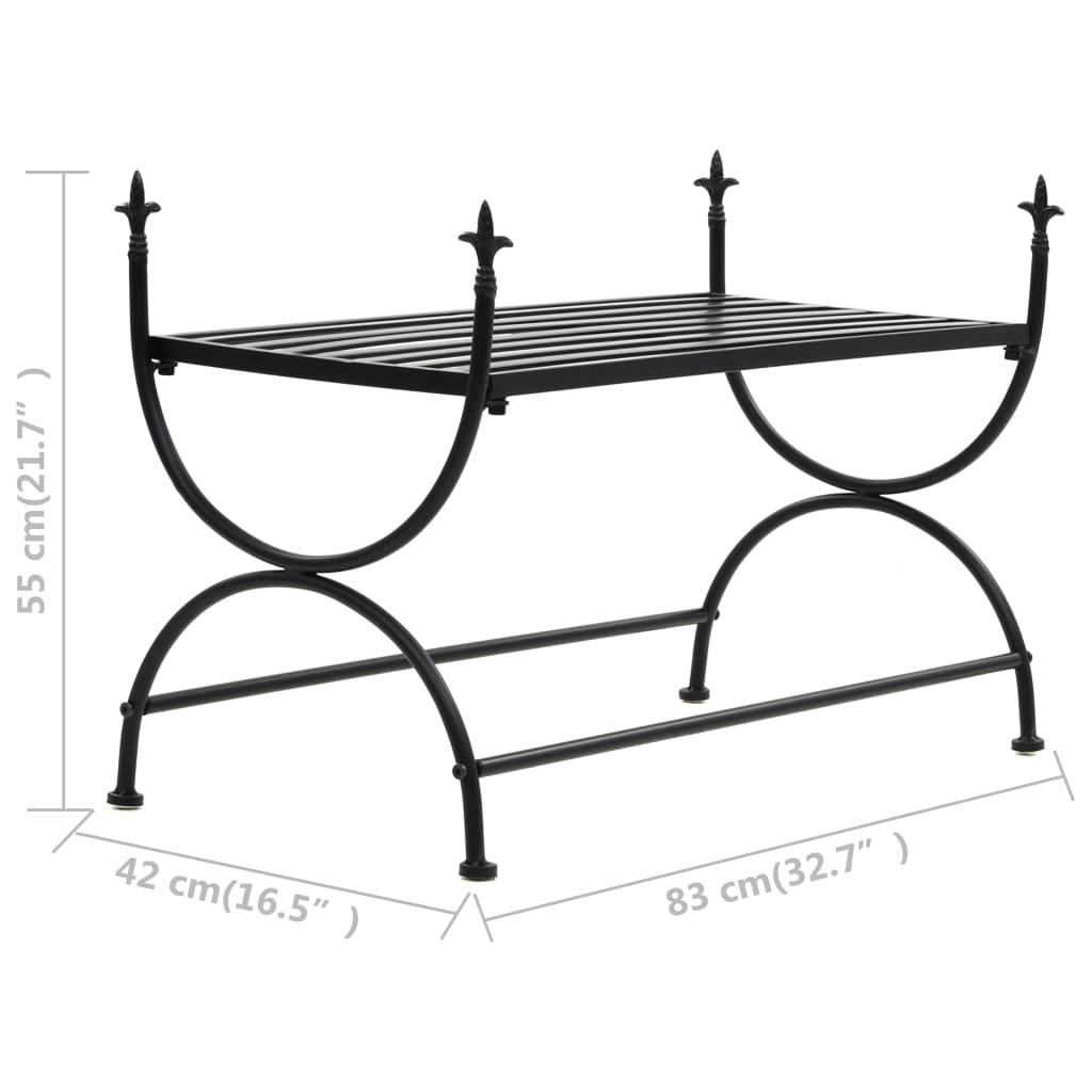 Banc Style vintage Métal 83 x 42 x 55 cm Noir - XIOS