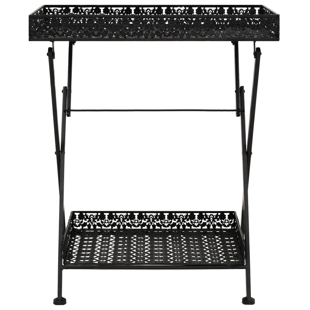 Table à thé pliante Style vintage Métal 58 x 35 x 72 cm Noir - XIOS