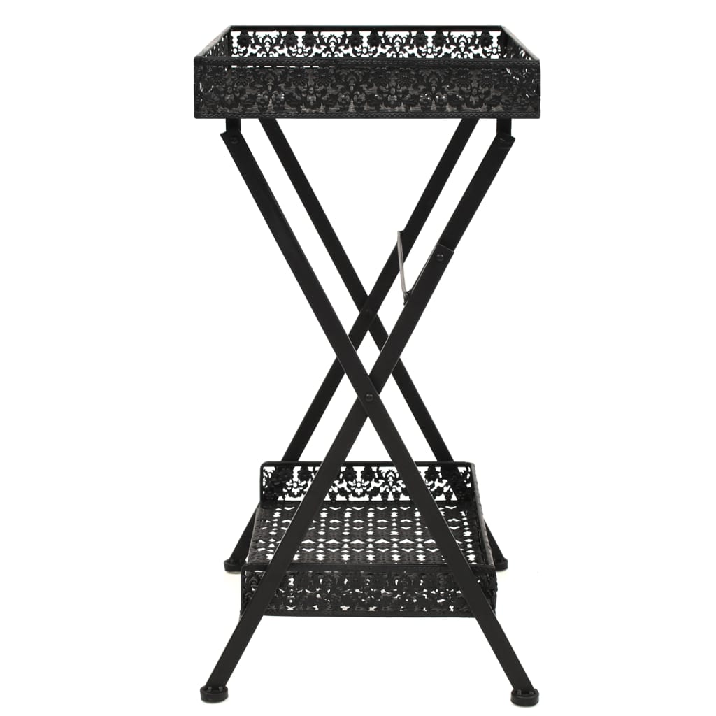 Table à thé pliante Style vintage Métal 58 x 35 x 72 cm Noir - XIOS
