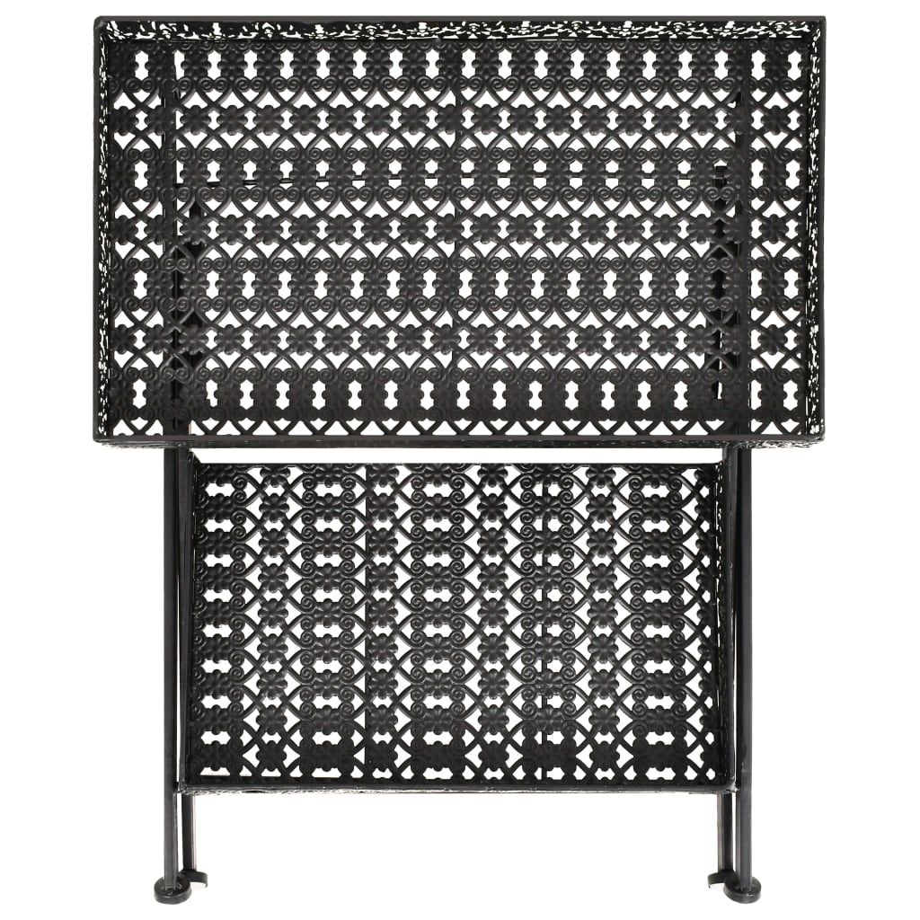 Table à thé pliante Style vintage Métal 58 x 35 x 72 cm Noir - XIOS