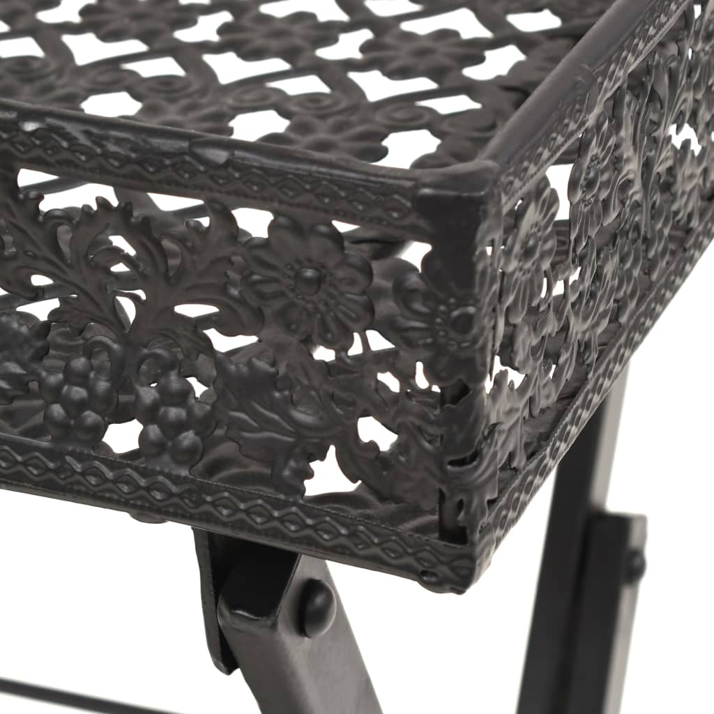 Table à thé pliante Style vintage Métal 58 x 35 x 72 cm Noir - XIOS