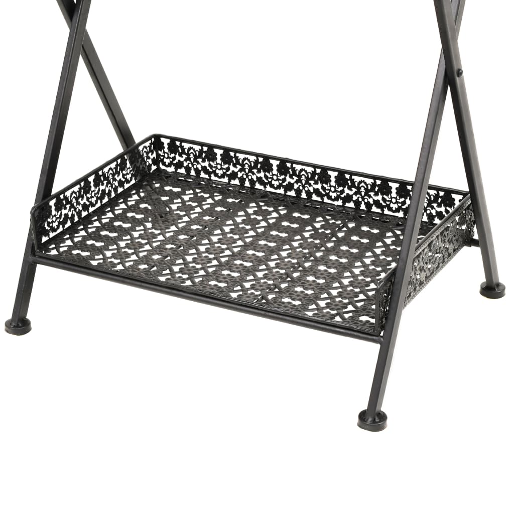 Table à thé pliante Style vintage Métal 58 x 35 x 72 cm Noir - XIOS