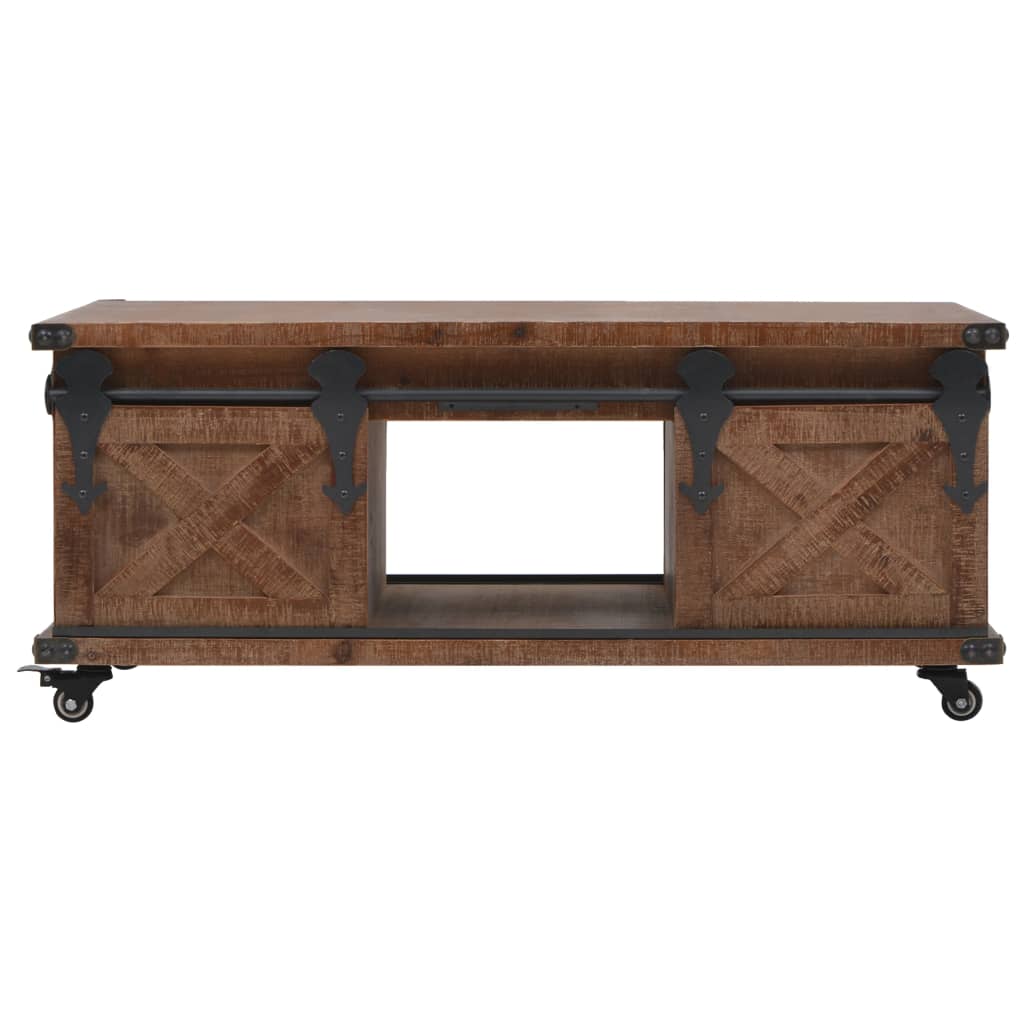 Table basse Bois de sapin massif 91x51x38 cm Marron - XIOS