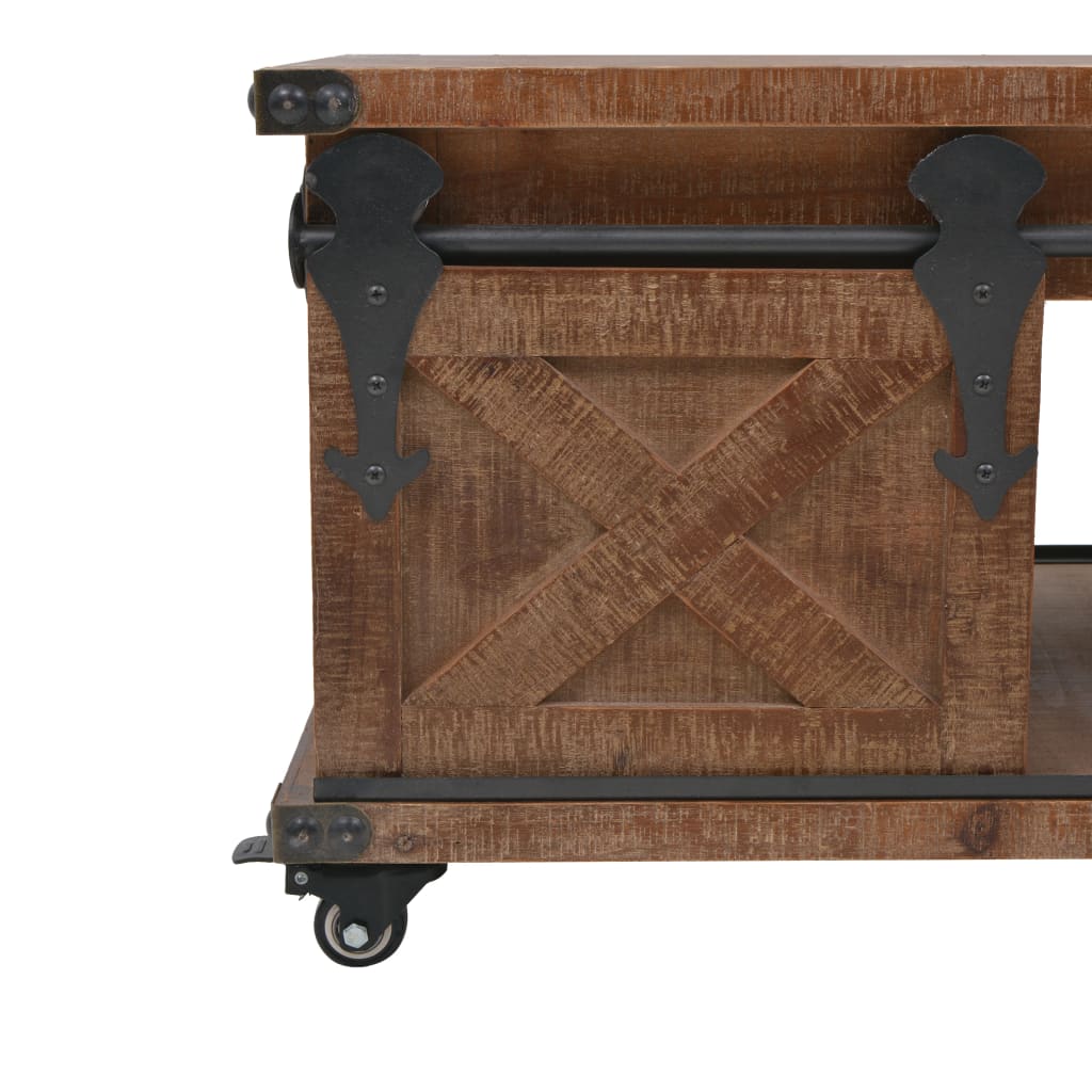 Table basse Bois de sapin massif 91x51x38 cm Marron - XIOS