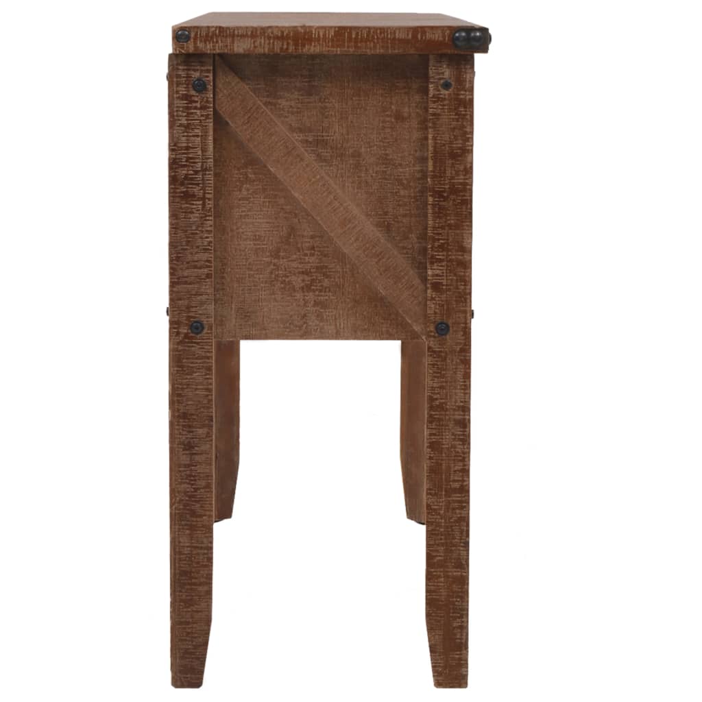 Table console Bois massif de sapin 131 x 35,5 x 75 cm Marron - XIOS