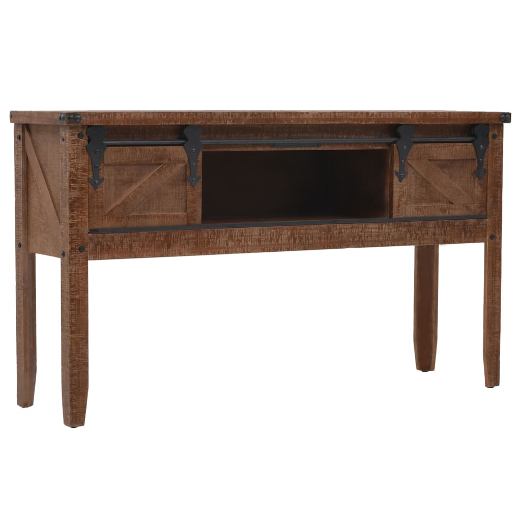 Table console Bois massif de sapin 131 x 35,5 x 75 cm Marron - XIOS