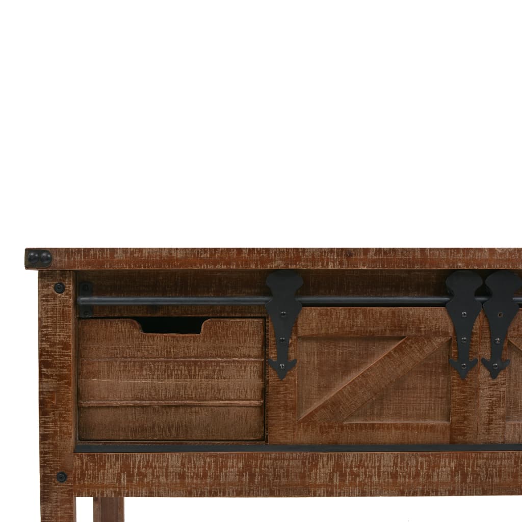 Table console Bois massif de sapin 131 x 35,5 x 75 cm Marron - XIOS