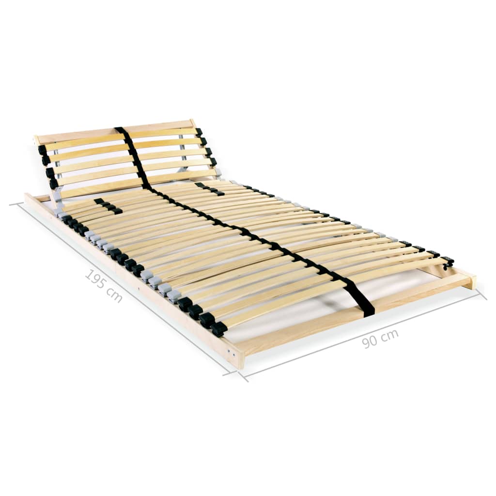Sommier à lattes sans matelas avec 28 lattes 7 zones 90x200 cm - XIOS
