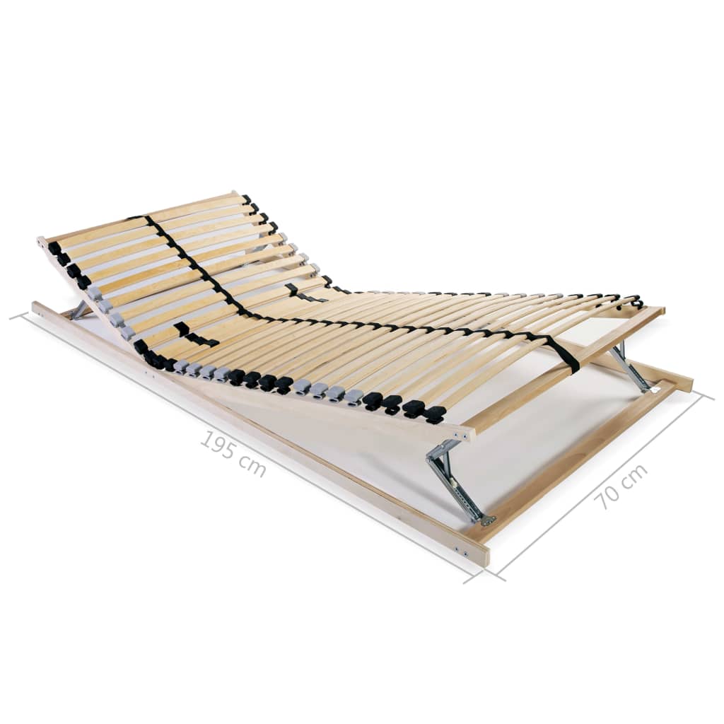 Sommier à lattes sans matelas avec 28 lattes 7 zones 70x200 cm - XIOS