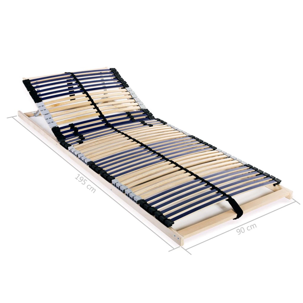 Sommier à lattes sans matelas avec 42 lattes 7 zones 90x200 cm - XIOS