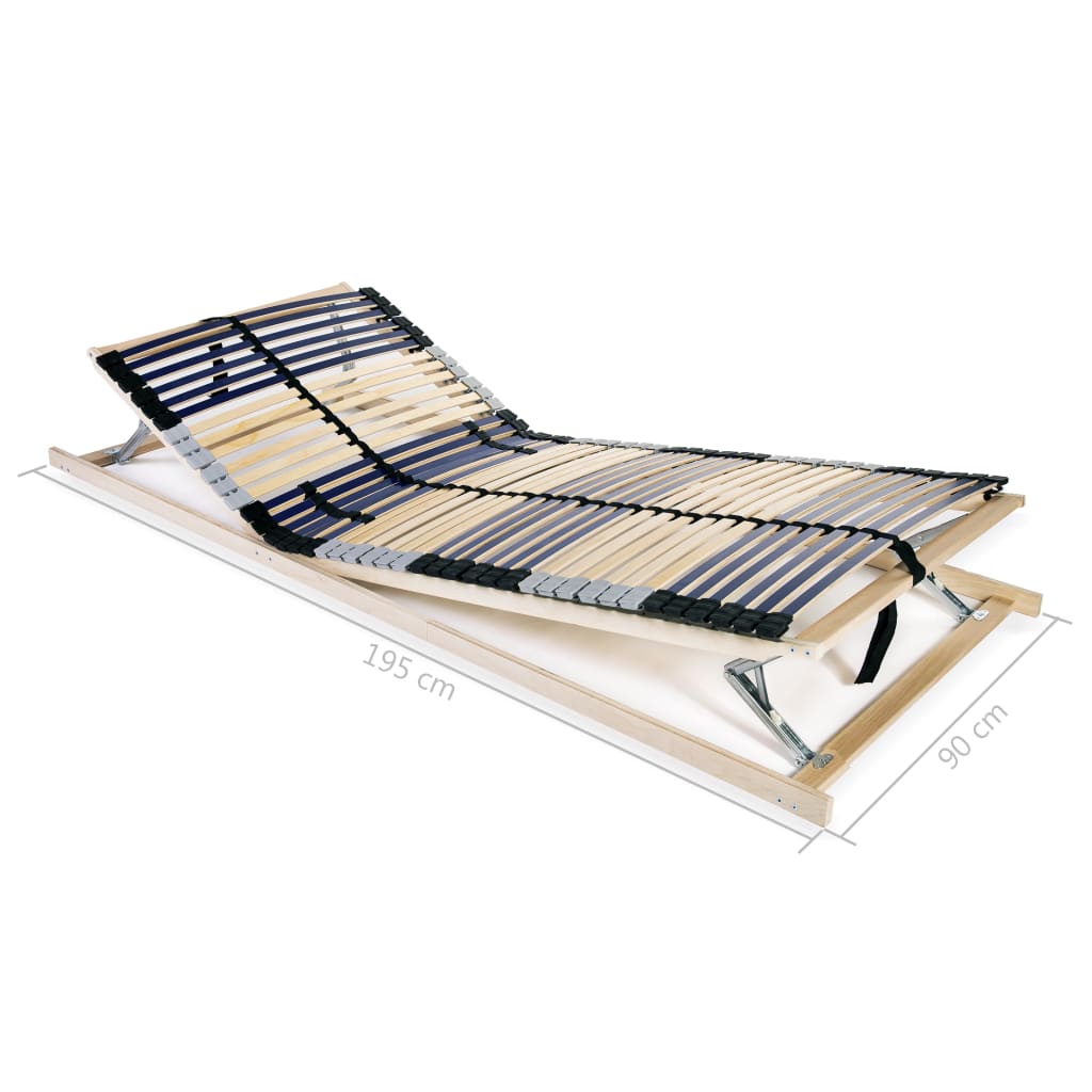 Sommier à lattes sans matelas avec 42 lattes 7 zones 90x200 cm - XIOS