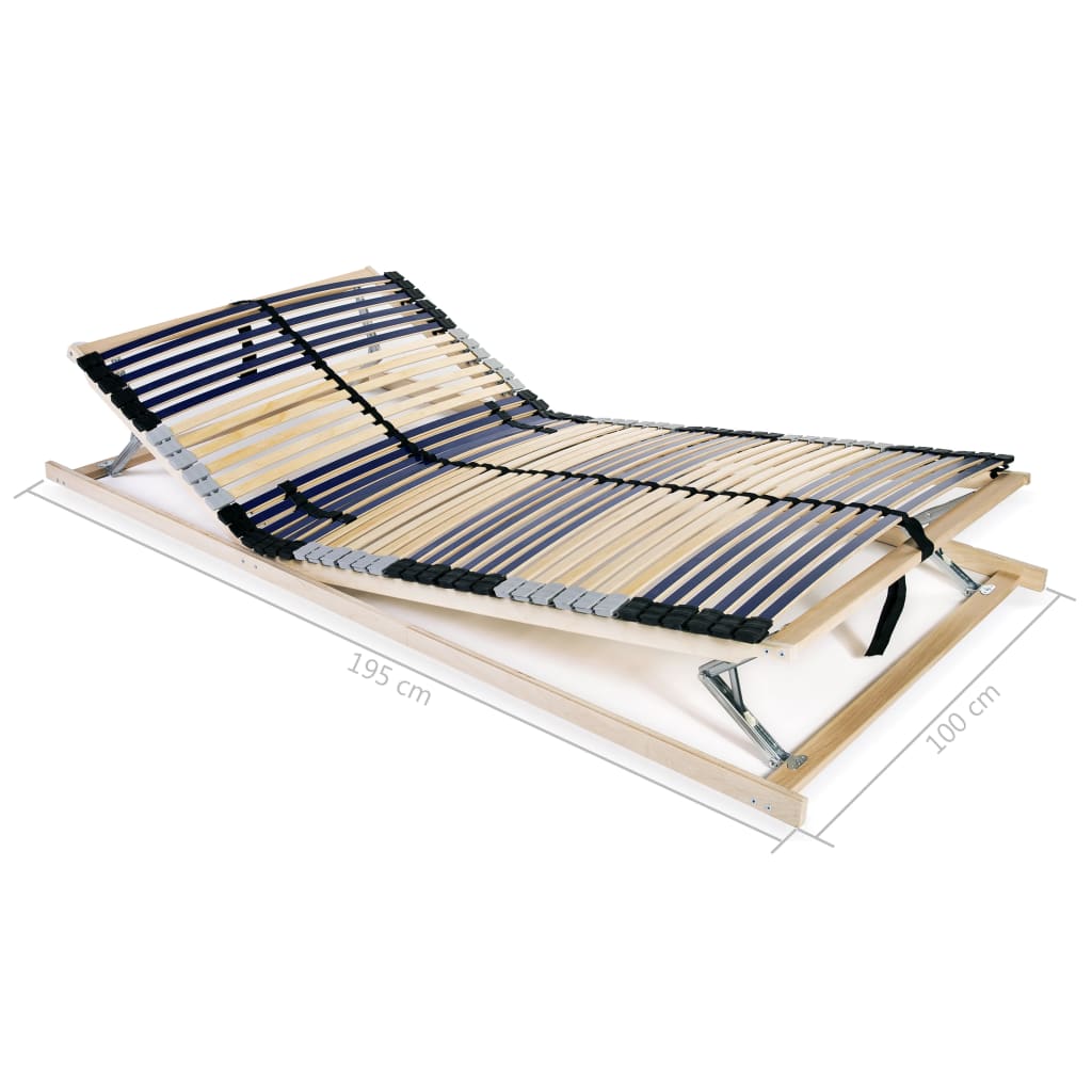 Sommier à lattes sans matelas avec 42 lattes 7 zones 100x200 cm - XIOS