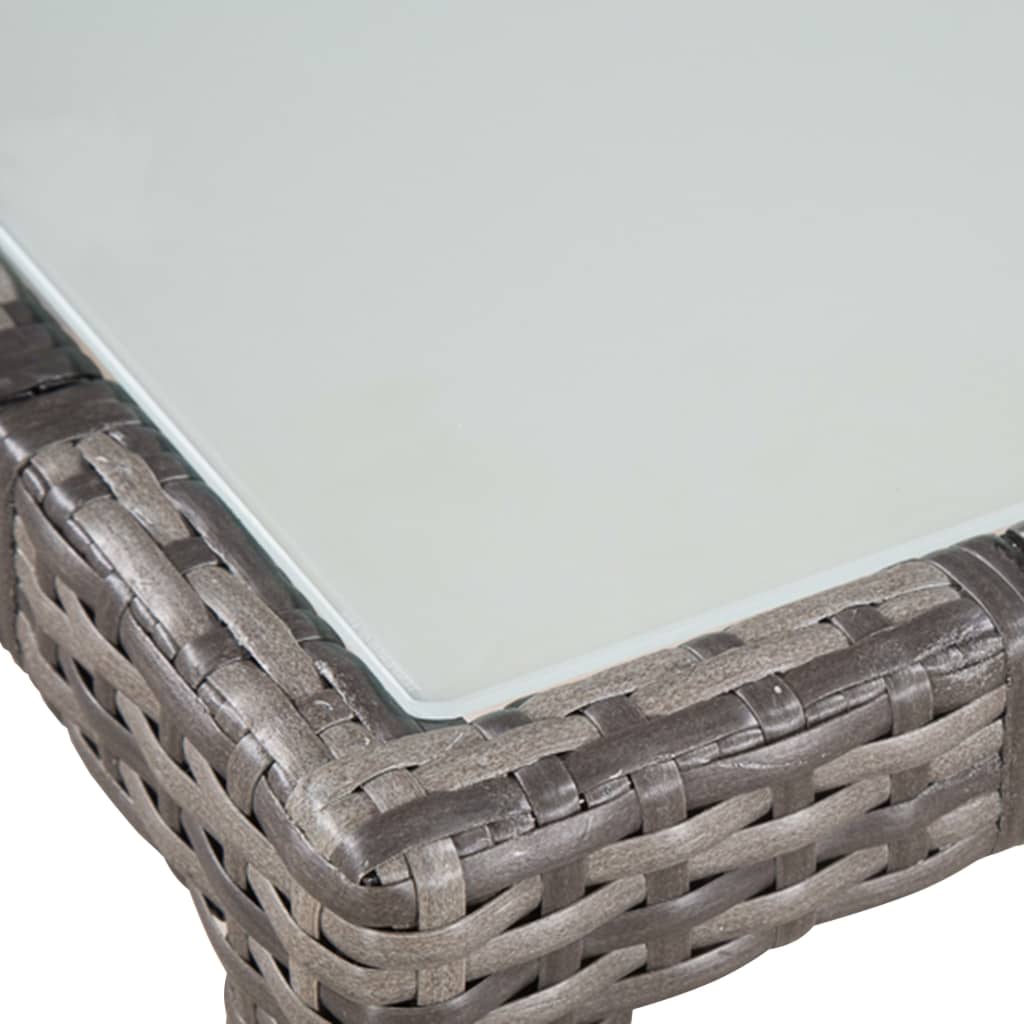 Ensemble à manger d'extérieur 9pcs coussins Résine tressée Gris - XIOS
