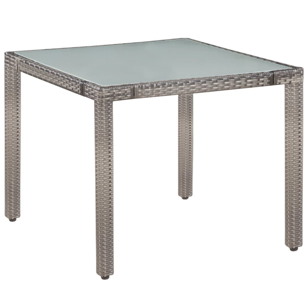 Ensemble à manger d'extérieur 5pcs coussins résine tressée gris - XIOS