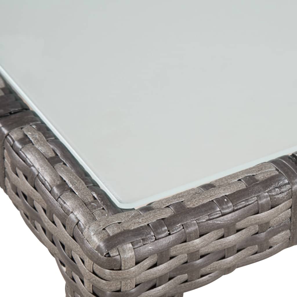 Ensemble à manger d'extérieur 5pcs coussins résine tressée gris - XIOS