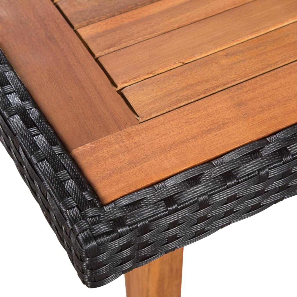 Ensemble à manger d'extérieur 5 pcs Résine tressée Noir marron - XIOS