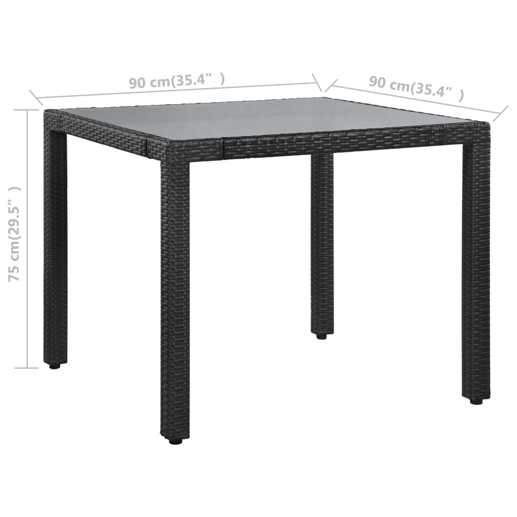 Ensemble à manger d'extérieur 5 pcs Résine tressée Noir - XIOS