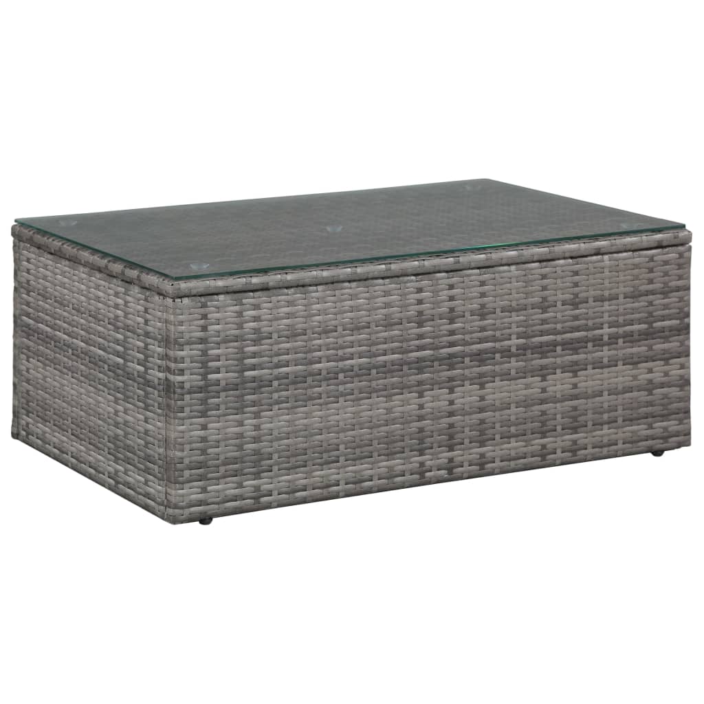 Salon de jardin 4 pcs avec coussins Résine tressée Gris Salons de jardin vidaXL
