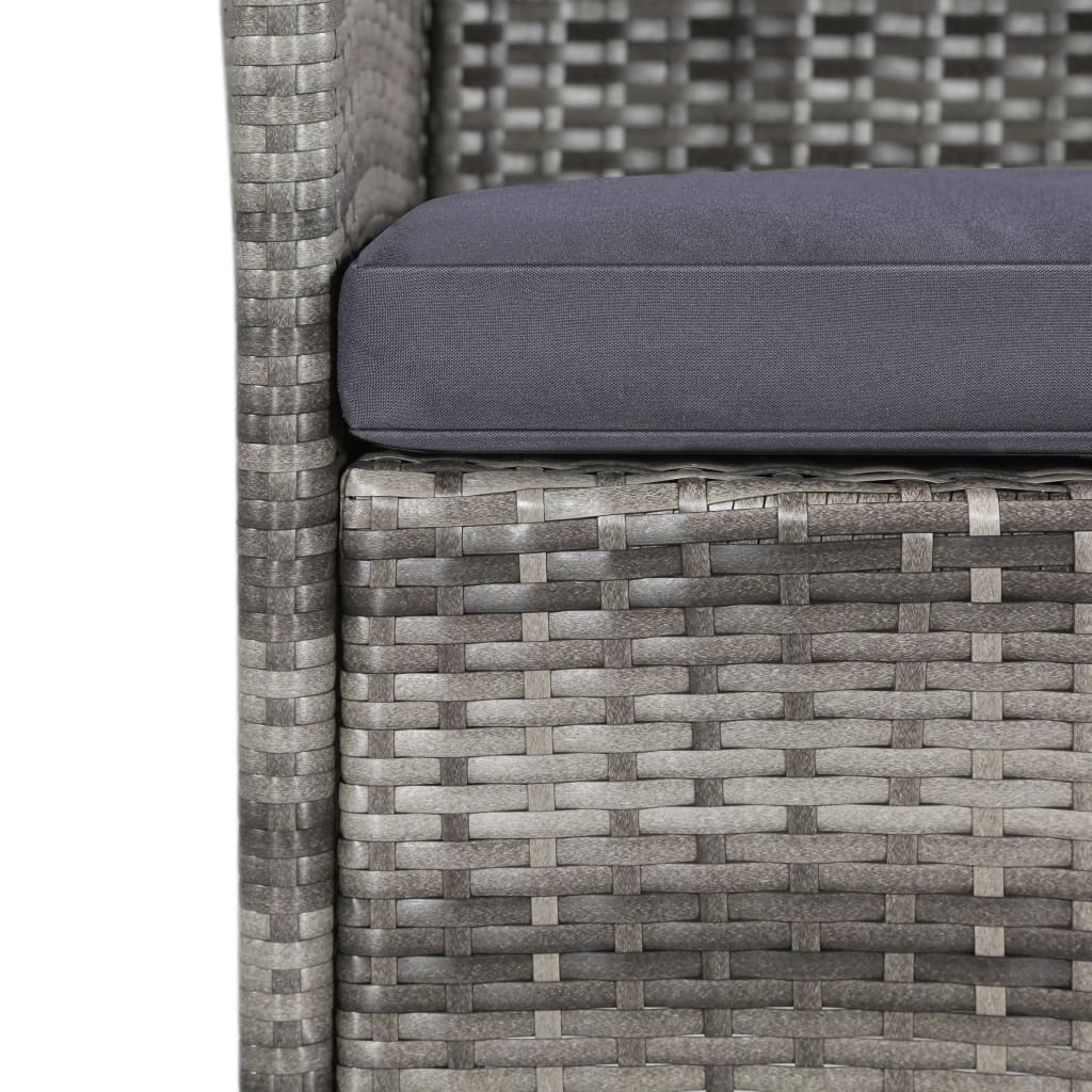 Ensemble à manger d'extérieur 11pc coussins Résine tressée Gris - XIOS